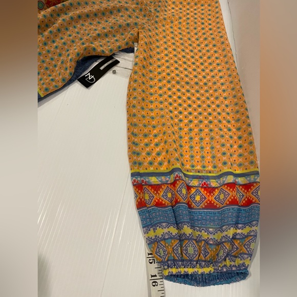 NWT 🌟New Directions Print Sheer/ Chambry L/S Top /Blouse Women’s Size XL - Picture 9 of 14